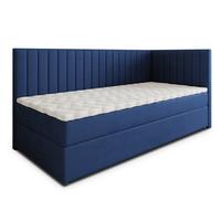 BOXBETT ARIS 100x200 cm mit Matratze und Topper, H2+H3 - Blau - Blau, Holz (100/200cm) - MASSENO