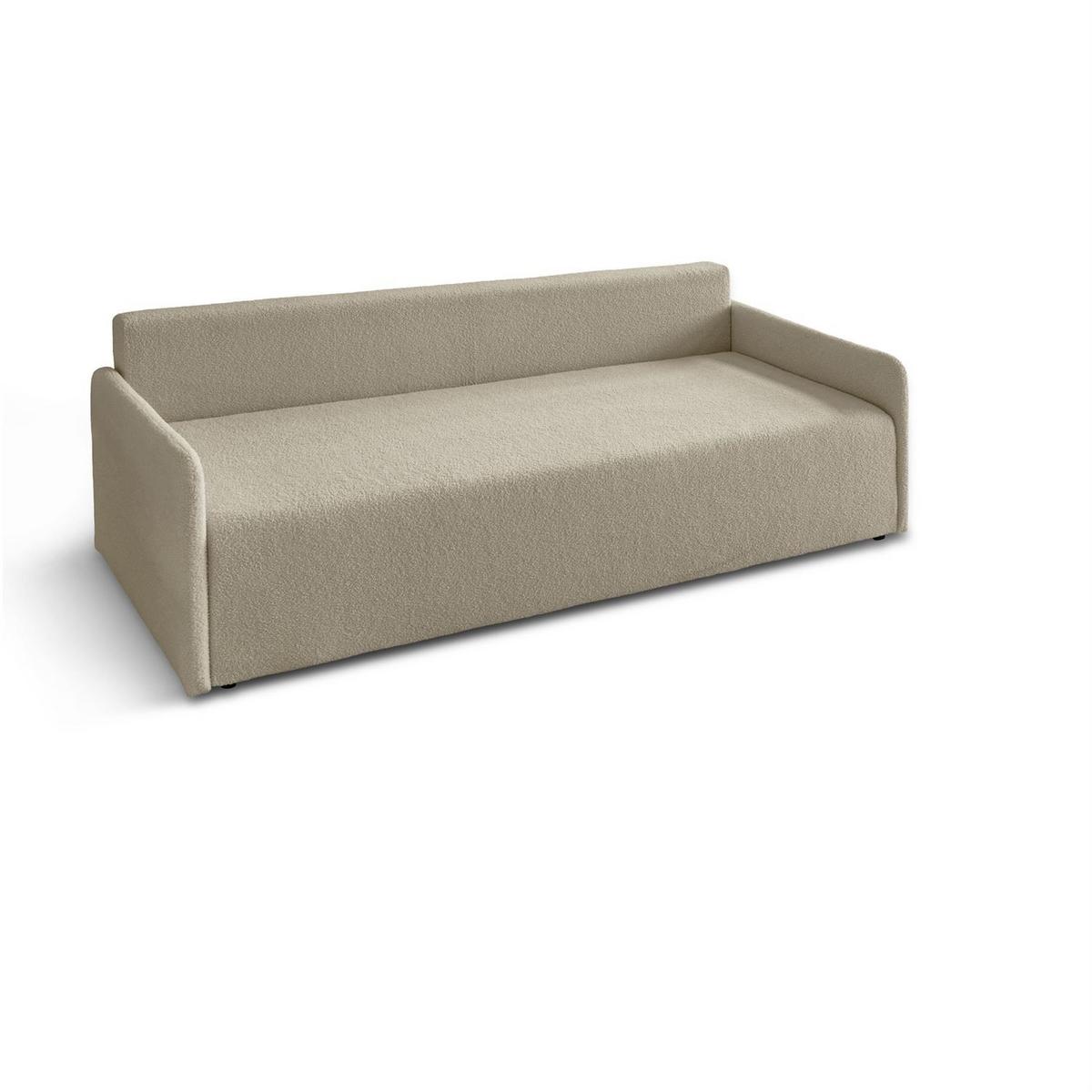 SCHLAFSOFA CUDDLE mit Schlaffunktion und Bettkasten, Quelle 16 - Ecru, Textil (207/90/90cm) - Lookway