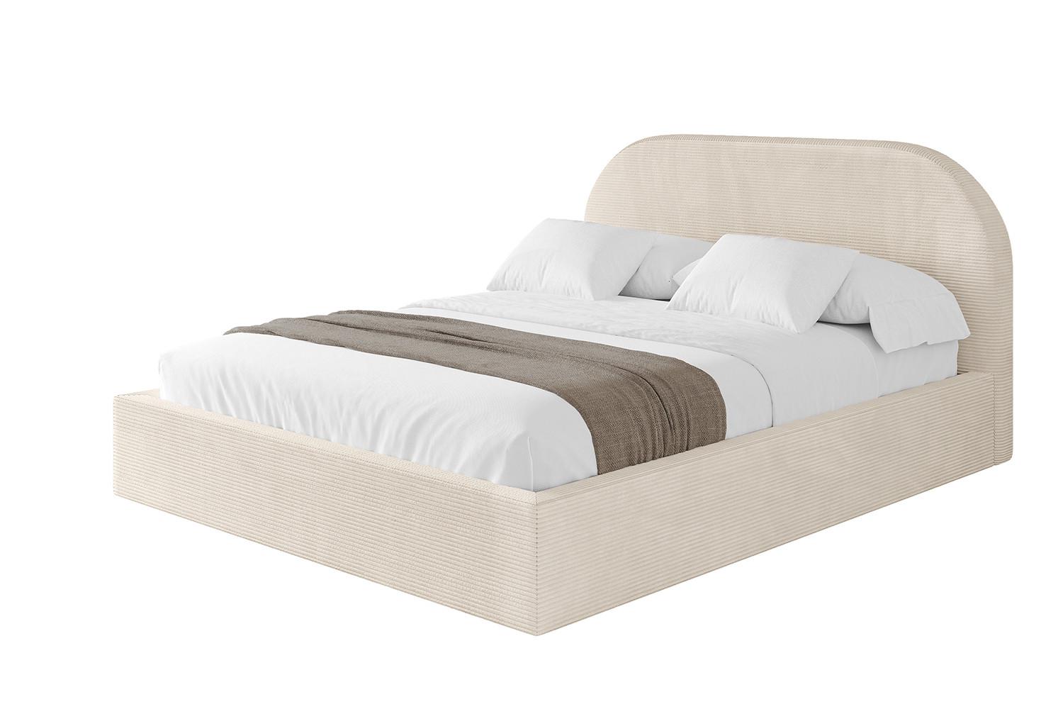 POLSTERBETT mit Bettkasten und Lattenrost, Bett mit Matratze H3/H4 - TIVON 180x200 Beige - Creme, Holzwerkstoff/Textil (180/200cm) - ALTDECOR