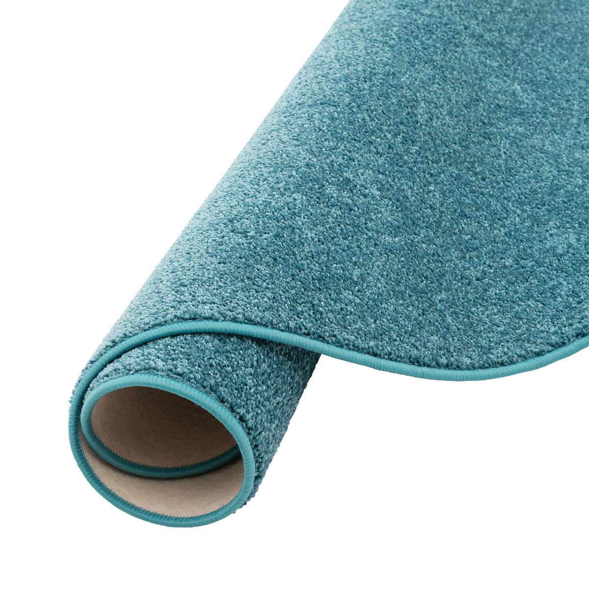 HOCHFLOR VELOURS TEPPICH MONA RUND - Petrol, Textil (200/200cm) - Snapstyle