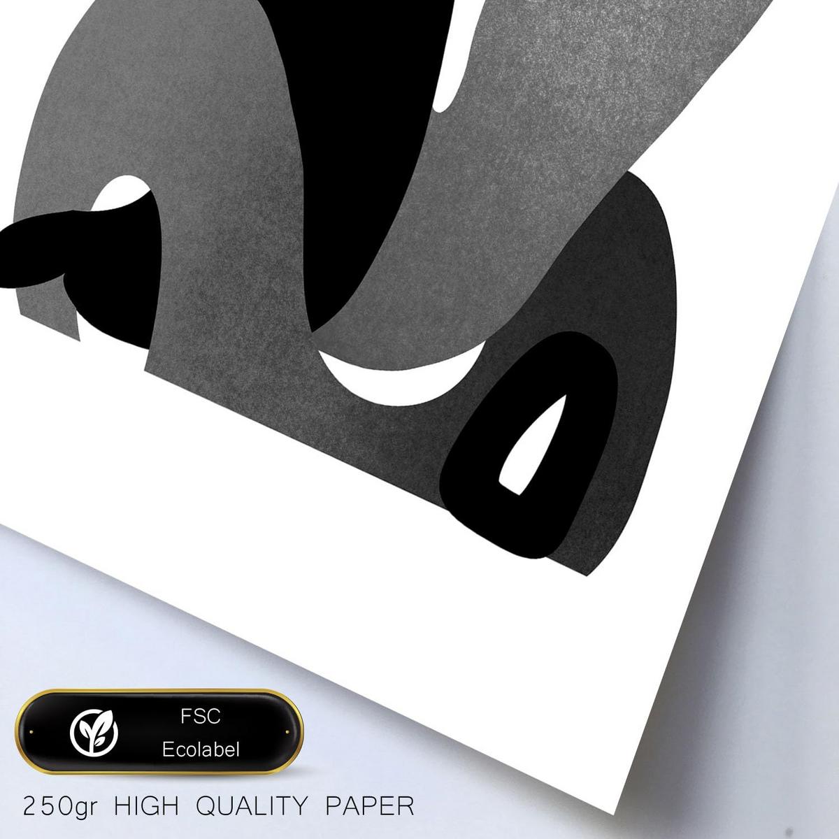 POSTER Set Mit 6 Kaput Handwerk In Liebhaber Abstrakt Ästhetische Dekorative Gemälde Für Ihr Wohnzimmer, Schlafzimmer, Zuhause A3 & A4 Weißer Rahmen - Weiß, Papier (29/3cm) - Nacnic