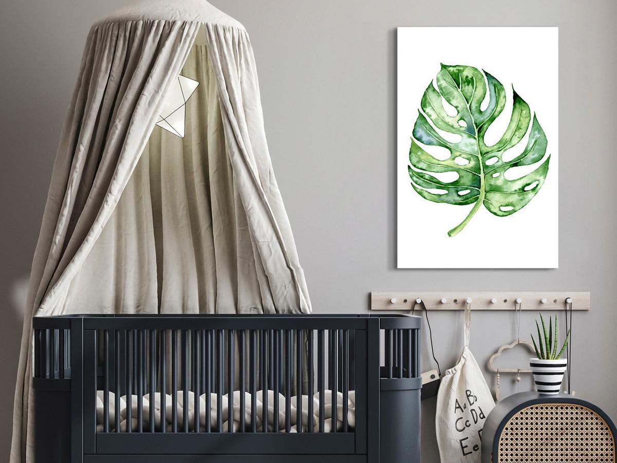 KUNSTDRUCK Grün 40/60 cm - Weiß/Grün, Textil (40/60cm) - KUNSTLOFT