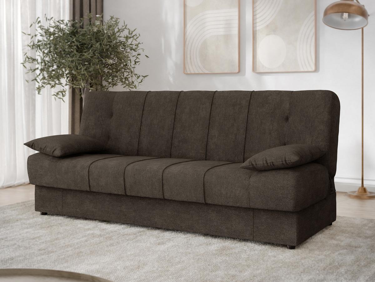 SCHLAFSOFA Sonia - Schwarz/Braun, Holz/Kunststoff (194/88/90cm) - MIRJAN24