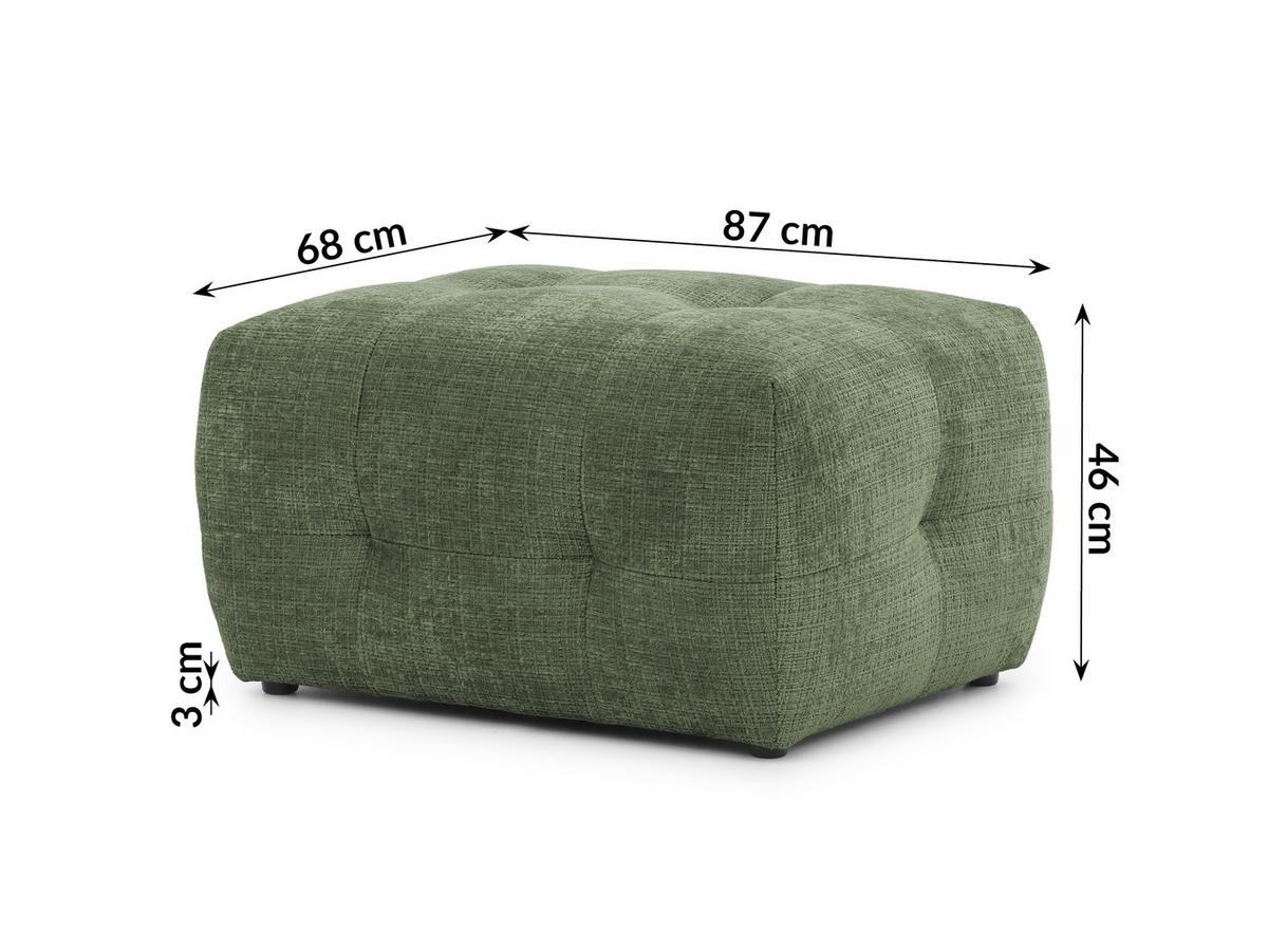 POLSTERHOCKER Kozy im Bumpy-Design aus weichem Grün Chenille-Stoff - Schwarz/Grün, Holz/Textil (87/46/68cm) - S-Style Möbel