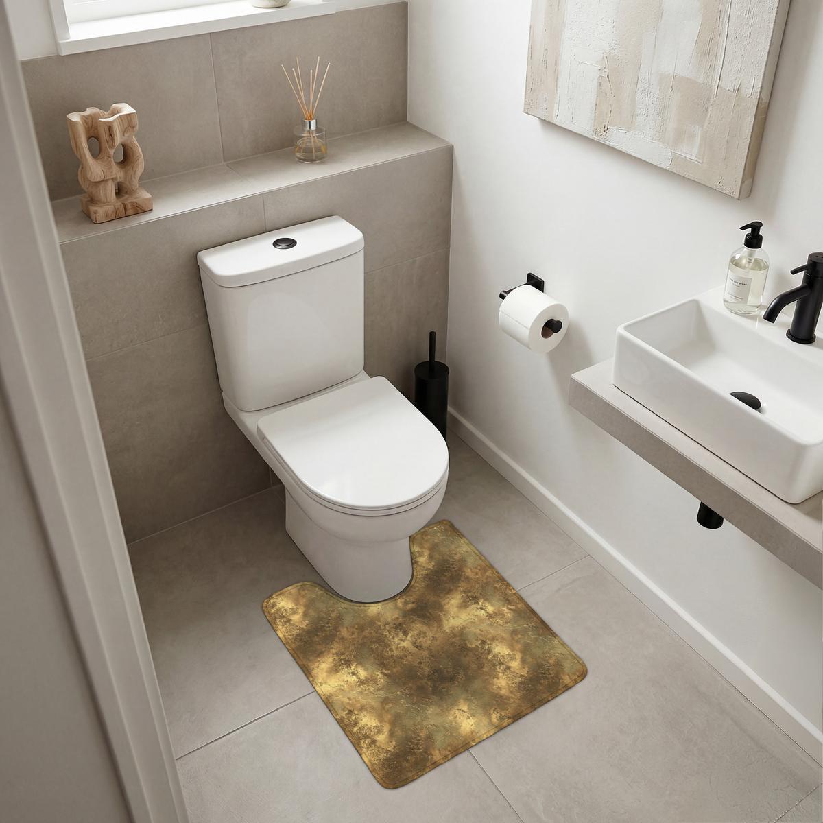 WC-VORLEGER Antik - Metallic-Look - Gold Toilettenvorleger 55x60 cm - Goldfarben, Textil (55/1cm) - OnlyWow