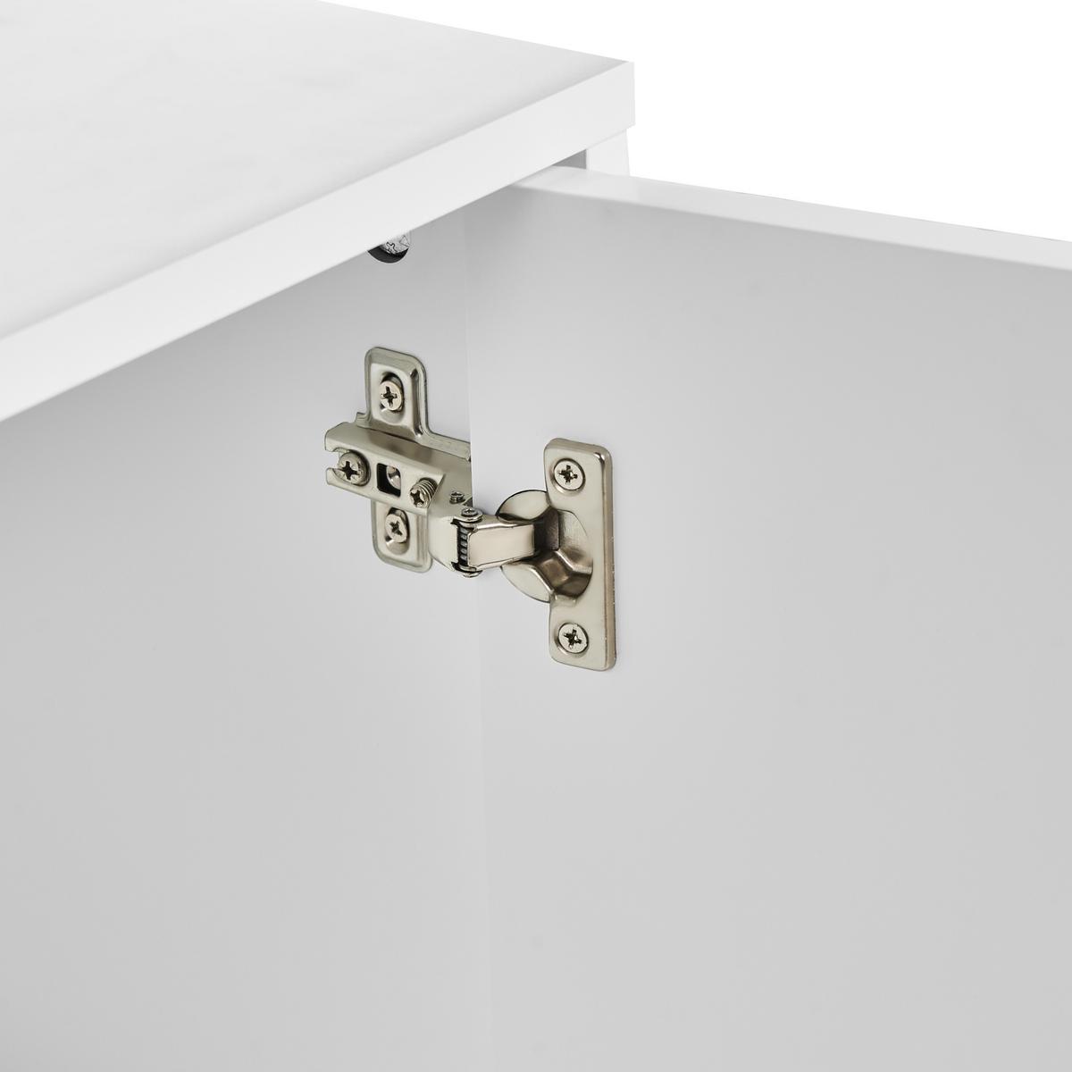 SIDEBOARD mit 2 Türen Weiß Leduc - Schwarz/Weiß, Holzwerkstoff/Metall (150/86/40cm) - Beliani