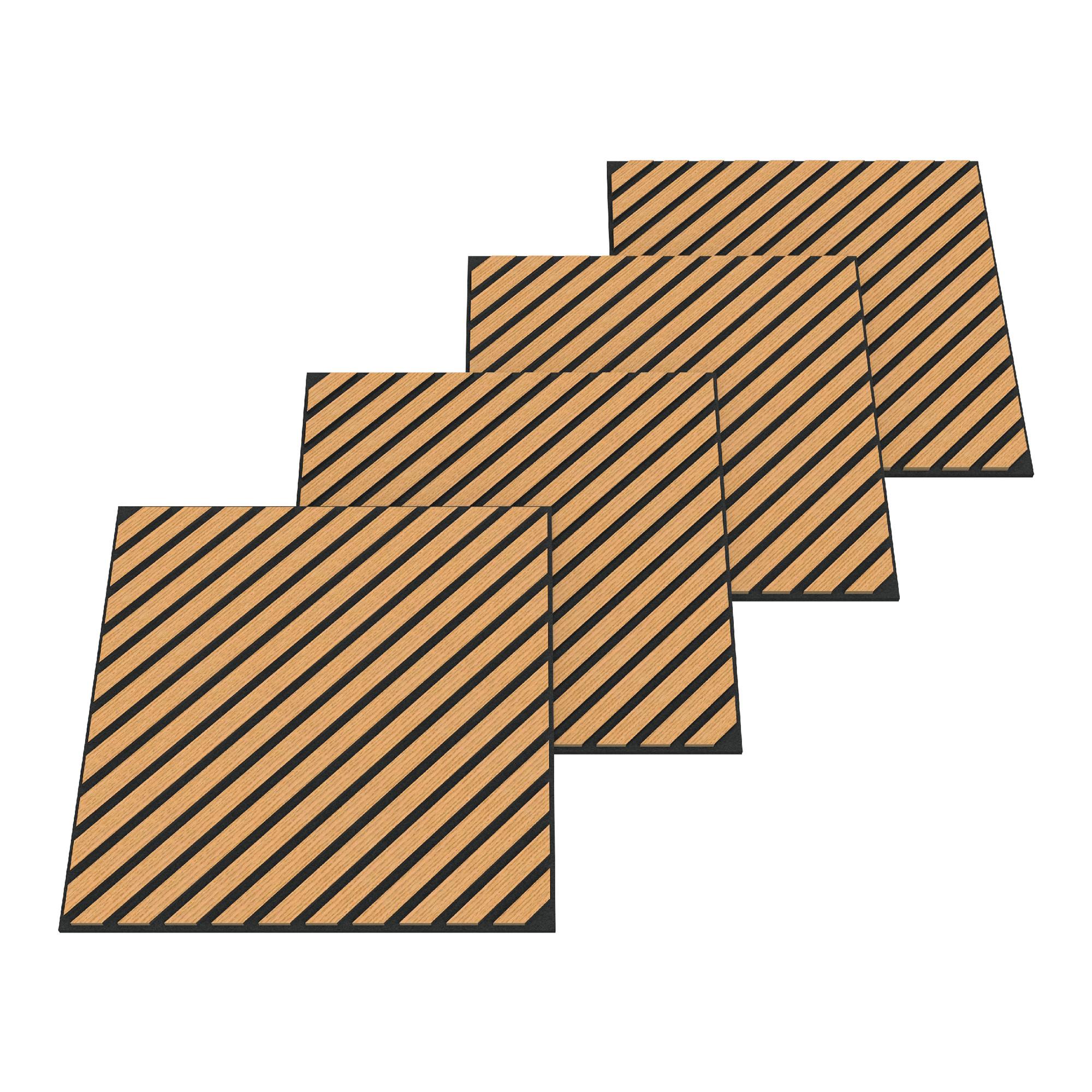 AKUSTIK WANDPANEEL-SET Vang 4-TLG. II - Sonoma Eiche, Holzwerkstoff/Kunststoff (60/60/2.1cm) - NEU.HOLZ