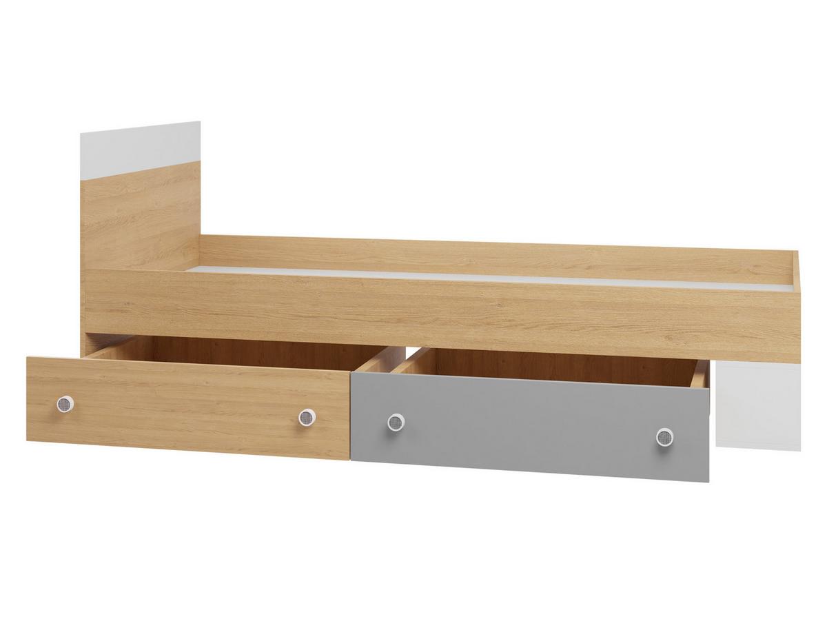 JUGENDBETT Pixel PX14/15 L/P - Eichefarben/Weiß, Holzwerkstoff (120/200cm) - MIRJAN24