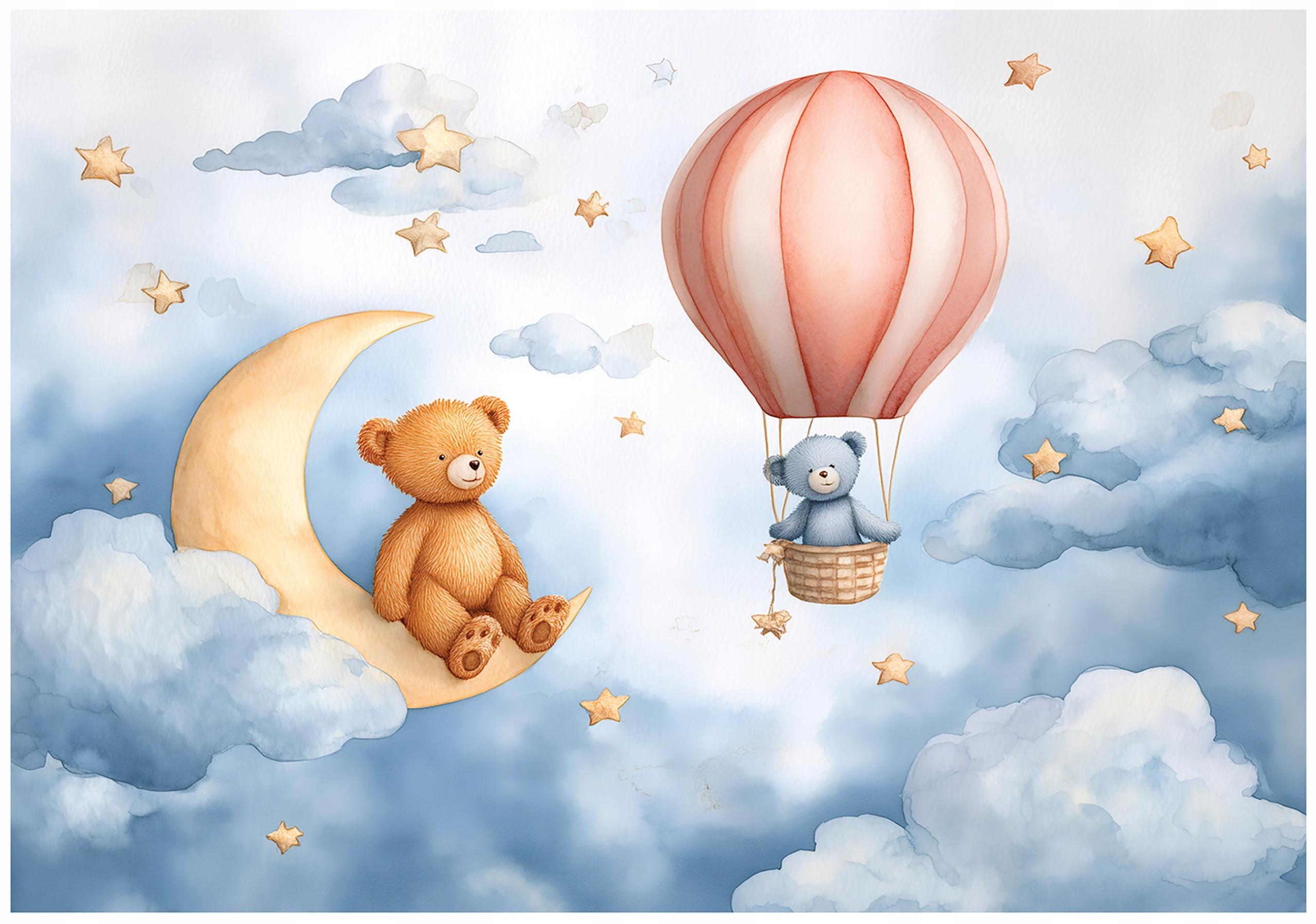 FOTOTAPETE Wolken Ballons Blau 250x175 cm - Multicolor, Papier (250/175cm) - Wallarena