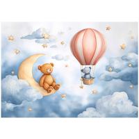 FOTOTAPETE Wolken Ballons Blau 250x175 cm - Multicolor, Papier (250/175cm) - Wallarena