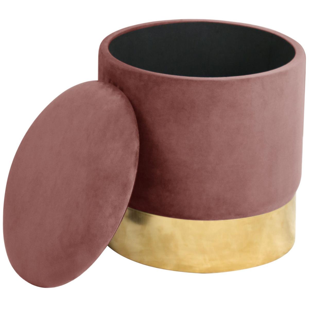 SITZHOCKER mit Stauraum, Polsterhocker Rosa 39/40/39 - Rosa, Textil (39/40/39cm) - RAUMHIRSCH FURNITURE