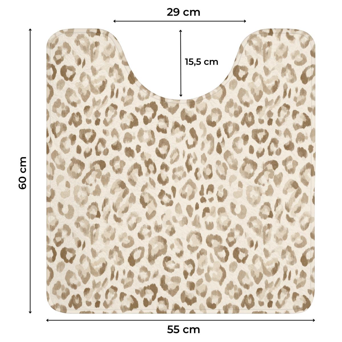 WC-VORLEGER Leopard - Klassisch - Beige Toilettenvorleger 55x60 cm - Hellbraun, Textil (55/1cm) - OnlyWow