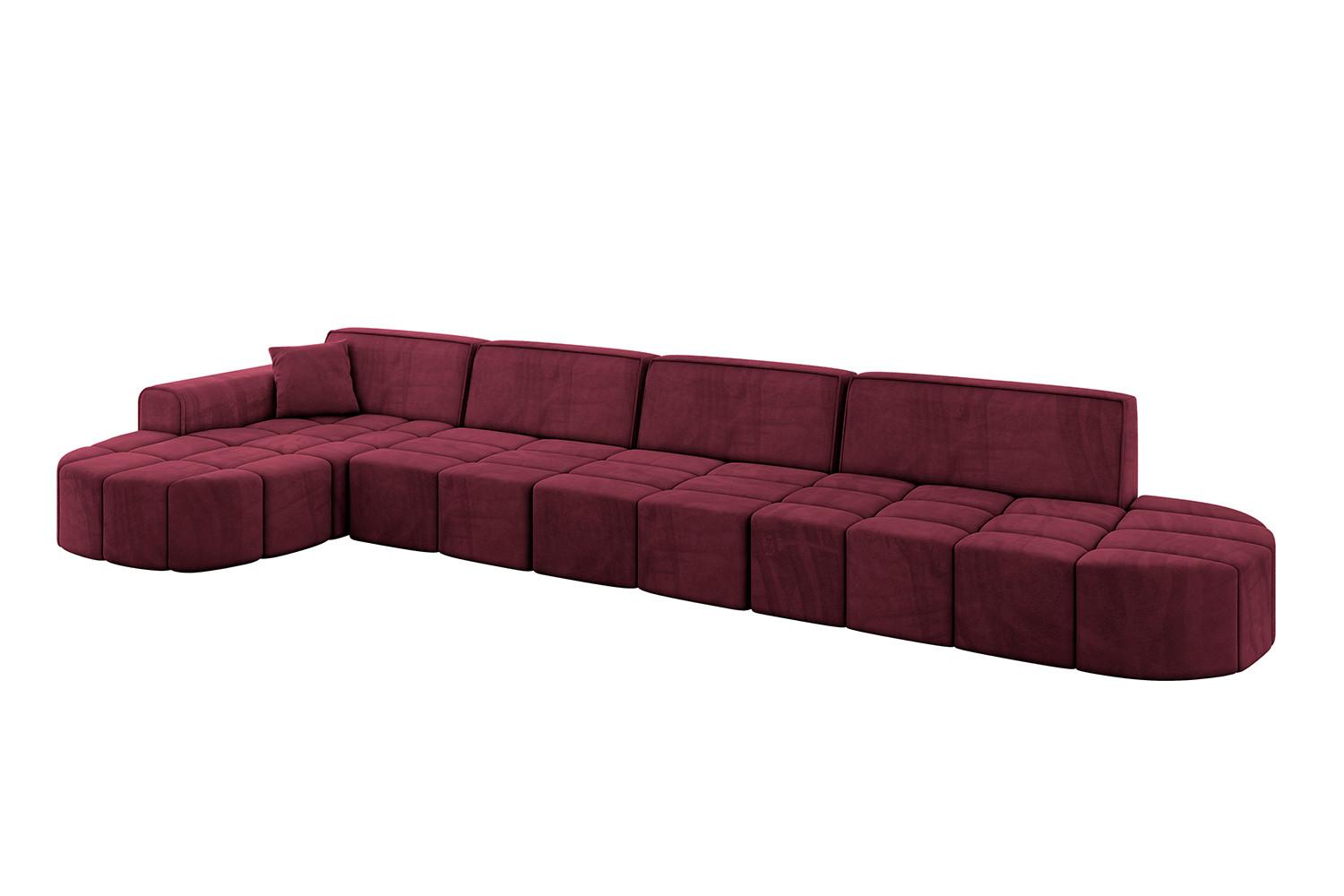 ECKSOFA Ottomane Links LIVO-L3 - 422x173x79,5 cm Bordeauxrot - Bordeaux, Holzwerkstoff/Textil (422/173cm) - ALTDECOR