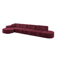 ECKSOFA Ottomane Links LIVO-L3 - 422x173x79,5 cm Bordeauxrot - Bordeaux, Holzwerkstoff/Textil (422/173cm) - ALTDECOR