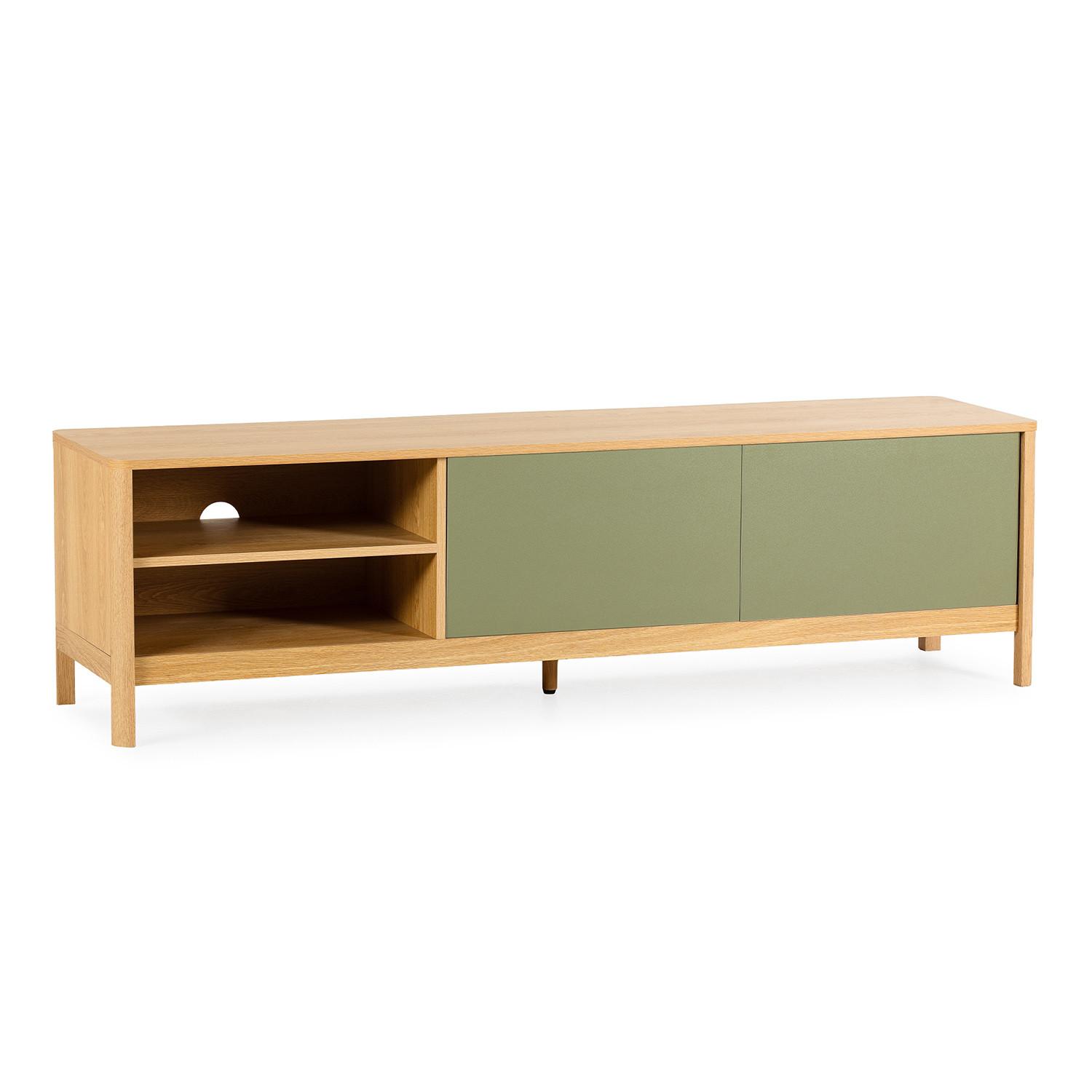TV-ELEMENT Nassau 2 türen Eichenfarbe/grün - Grün, Holzwerkstoff (160/45/40cm) - VS Venta-stock
