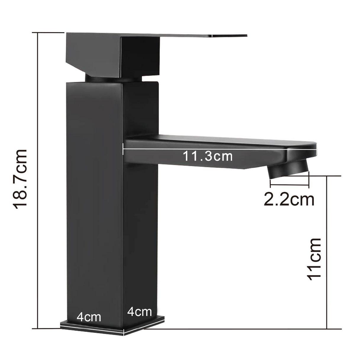 WASCHTISCHARMATUR MOEN 19/4/19 cm - Schwarz, Metall (4/19/19cm) - Nettlife