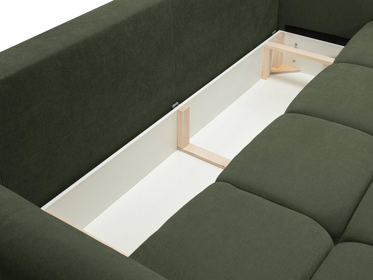 BETTSOFA MODA Grün Chenille-Stoff mit Schlaffunktion - Grün, Holz (245/86/110cm) - MASSENO