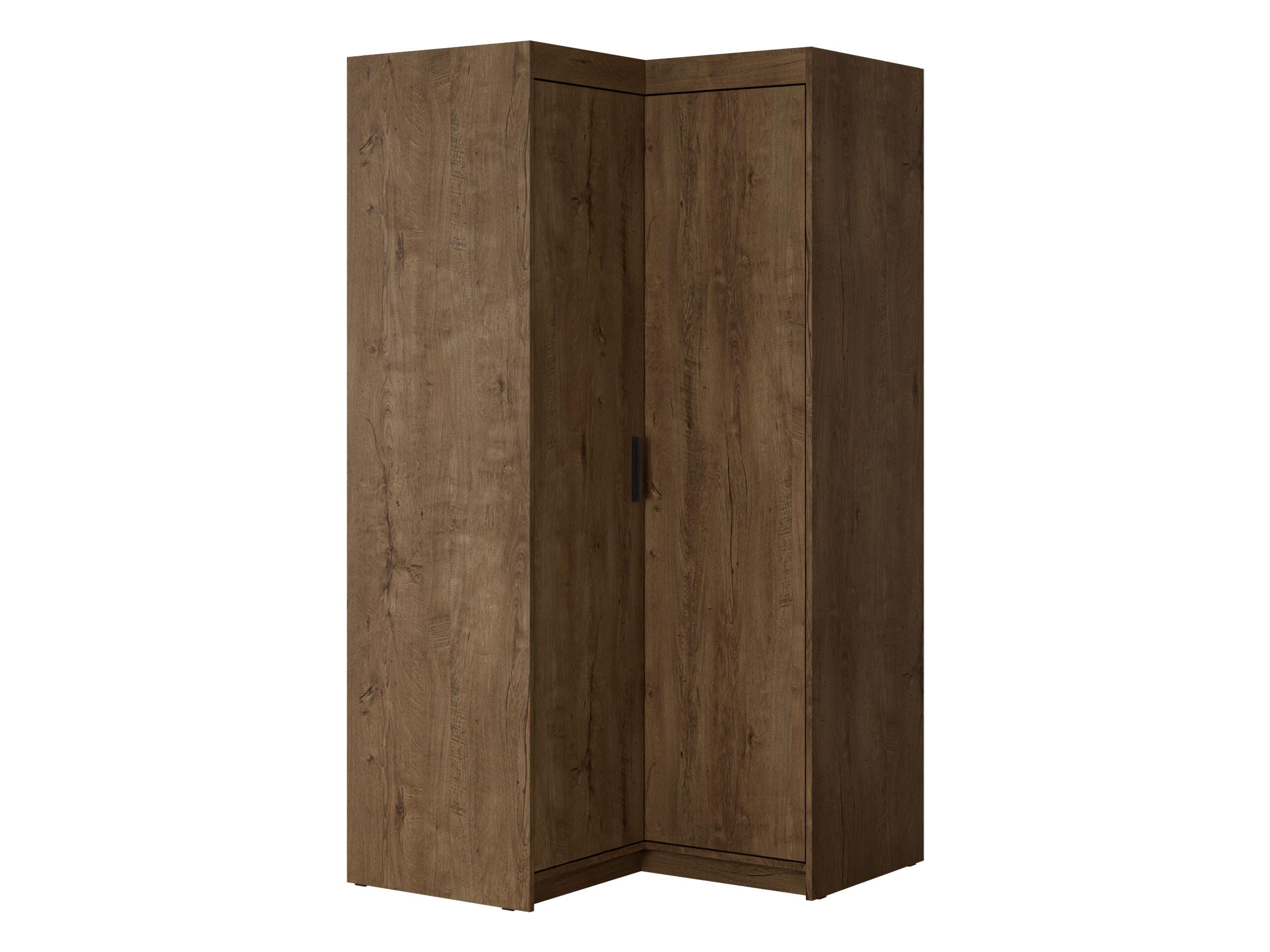 ECKKLEIDERSCHRANK Elena 2D - Eichefarben/Schwarz, Holzwerkstoff/Kunststoff (98/191/98cm) - MIRJAN24