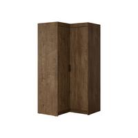 ECKKLEIDERSCHRANK Elena 2D - Eichefarben/Schwarz, Holzwerkstoff/Kunststoff (98/191/98cm) - MIRJAN24