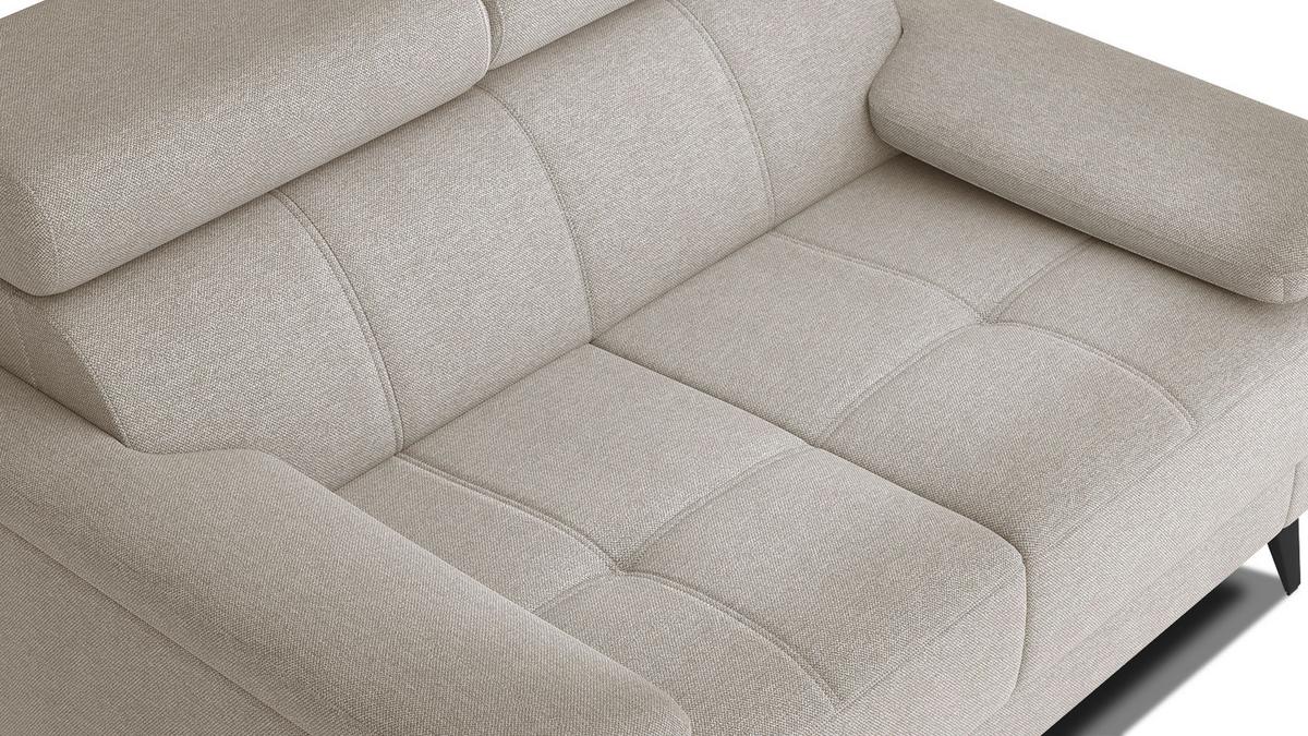 SOFA TAUNUS 2-Sitzer, beige - Beige/Schwarz, Holzwerkstoff/Textil (141/80/102cm) - Wozimo