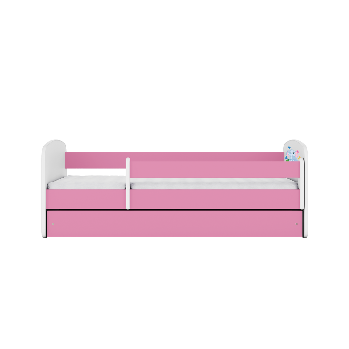 KINDERBETT Elefant mit Schublade und Matratze 180/80 - Rosa, Holzwerkstoff (80/180cm) - RAUMHIRSCH FURNITURE