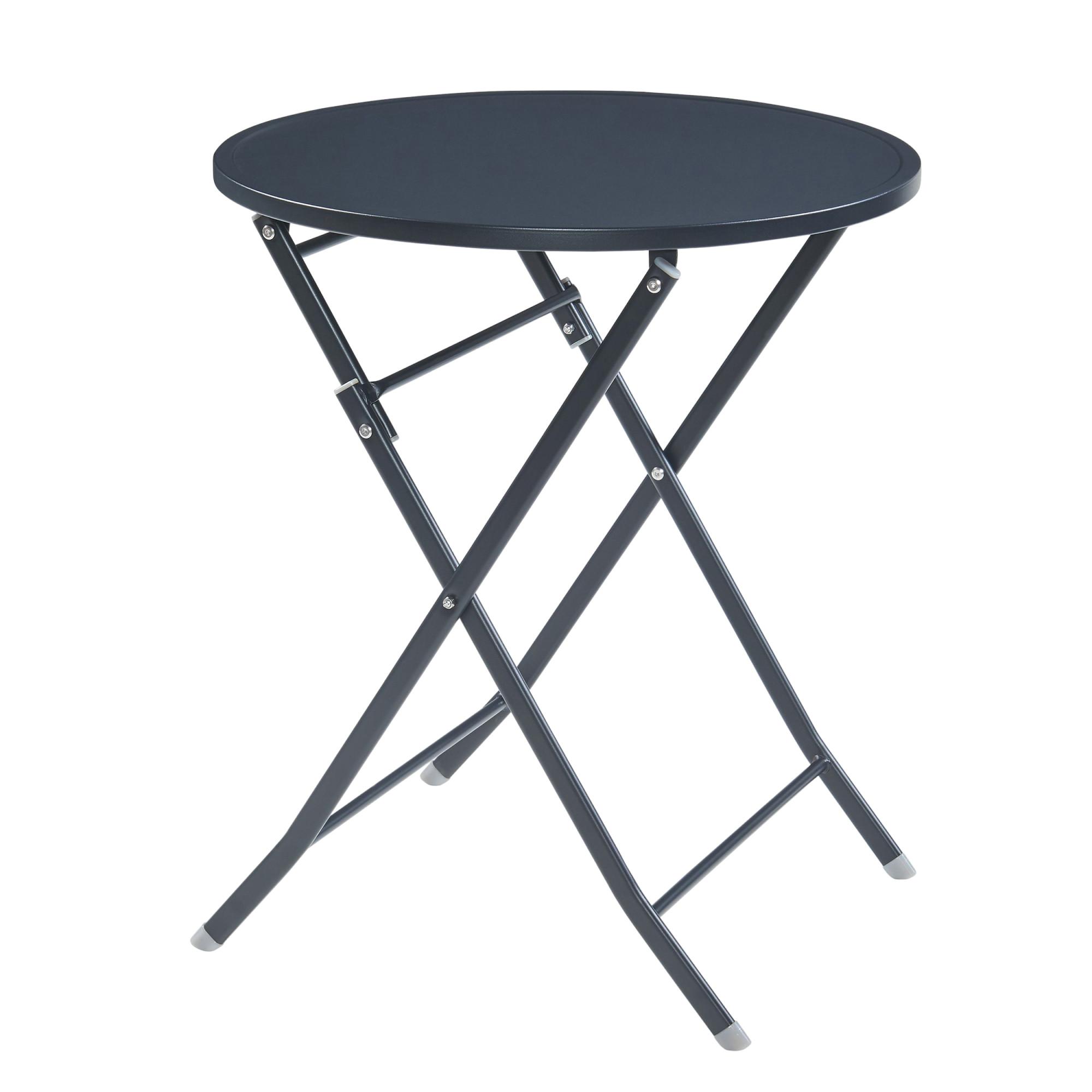 GARTENKLAPPTISCH Sande - Schwarz, Metall (62/62/71cm) - [en.casa]