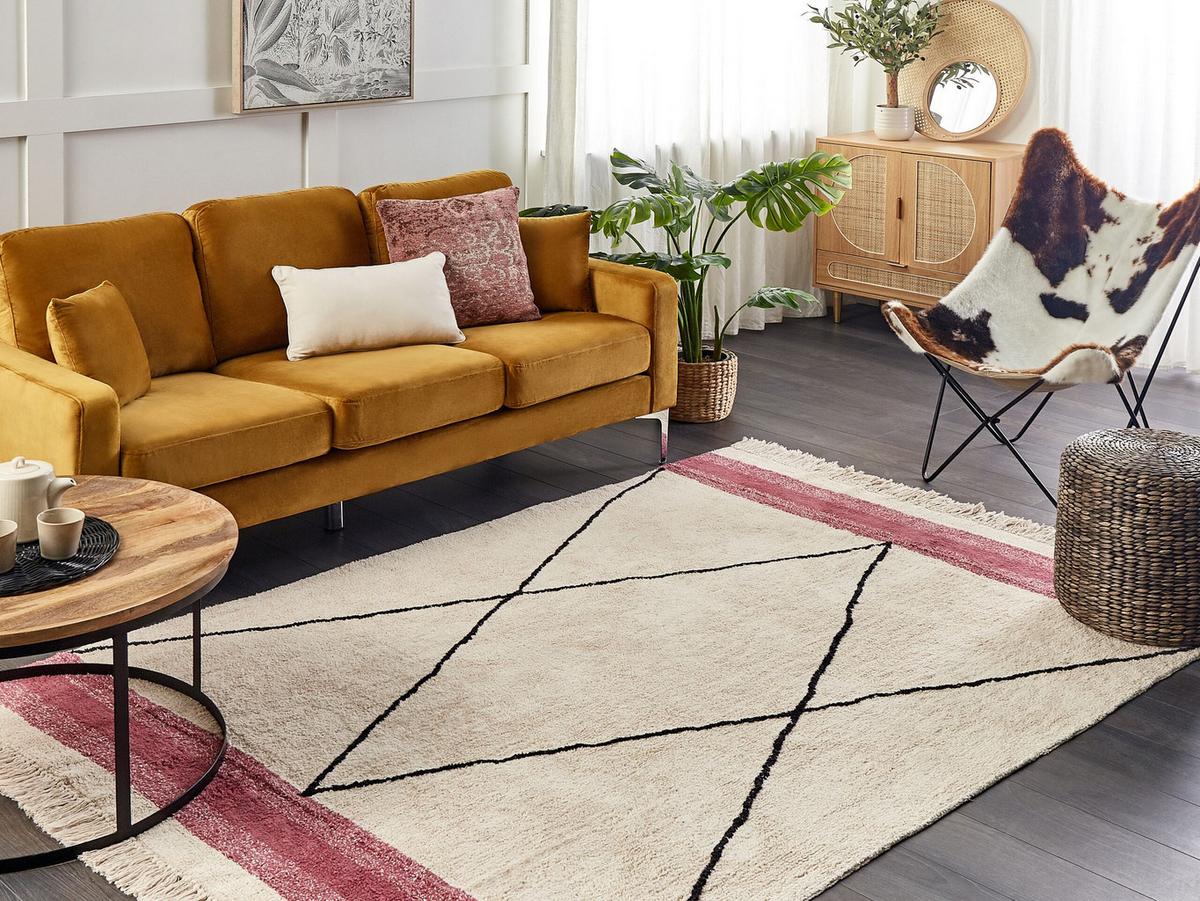 KURZFLOR-TEPPICH Afsar 200/140 cm - Beige, Textil (140/200cm) - Beliani