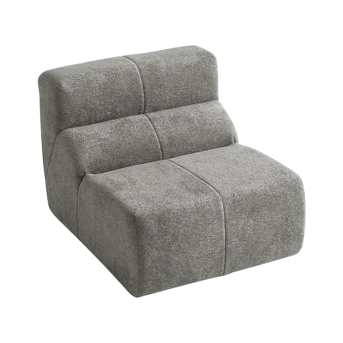 SESSEL Samt mit Regentropfen-Struktur Montagefrei - Hellgrau, Textil (93/79/109cm) - Urban Meuble