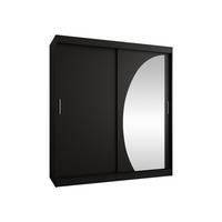 SCHWEBETÜRENSCHRANK Wika 180 cm mit Schubladen - Silberfarben/Schwarz, Holzwerkstoff/Kunststoff (180/200/62cm) - MIRJAN24