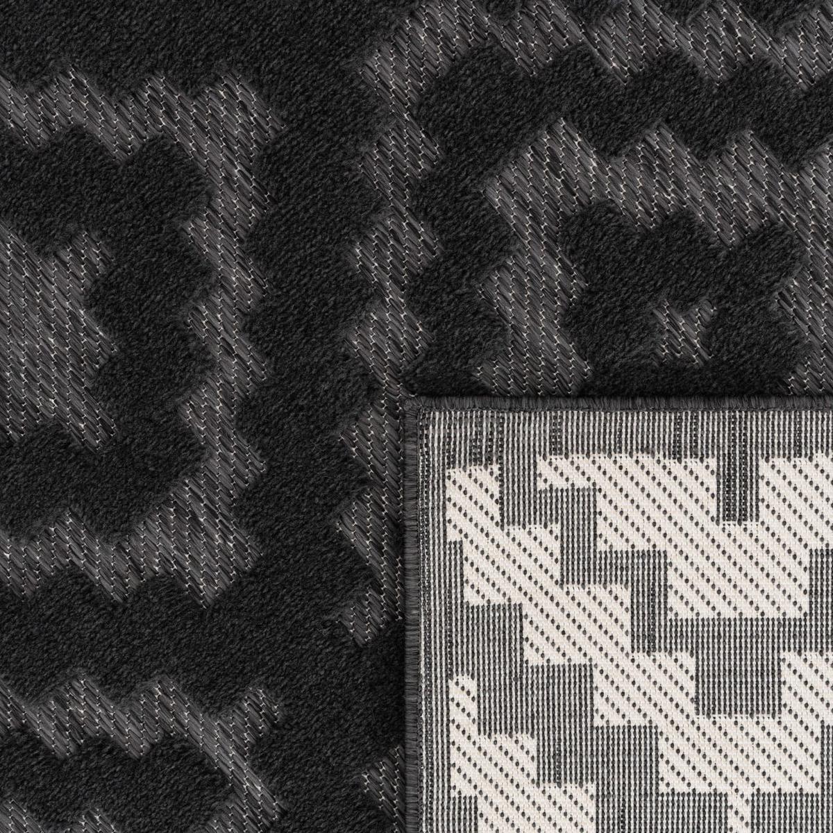 KURZFLORTEPPICH, mit Rauten-Struktur, Anthrazit, 80 x 150 cm - Anthrazit, Textil (150/80cm) - KADIMA DESIGN
