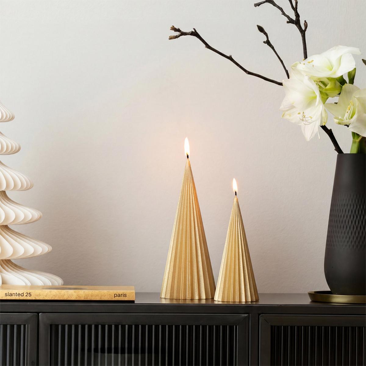KERZE "BAUM" Christmas Chic gold 24 cm - Goldfarben, Naturmaterialen (8.5/24/8.5cm) - Villeroy & Boch