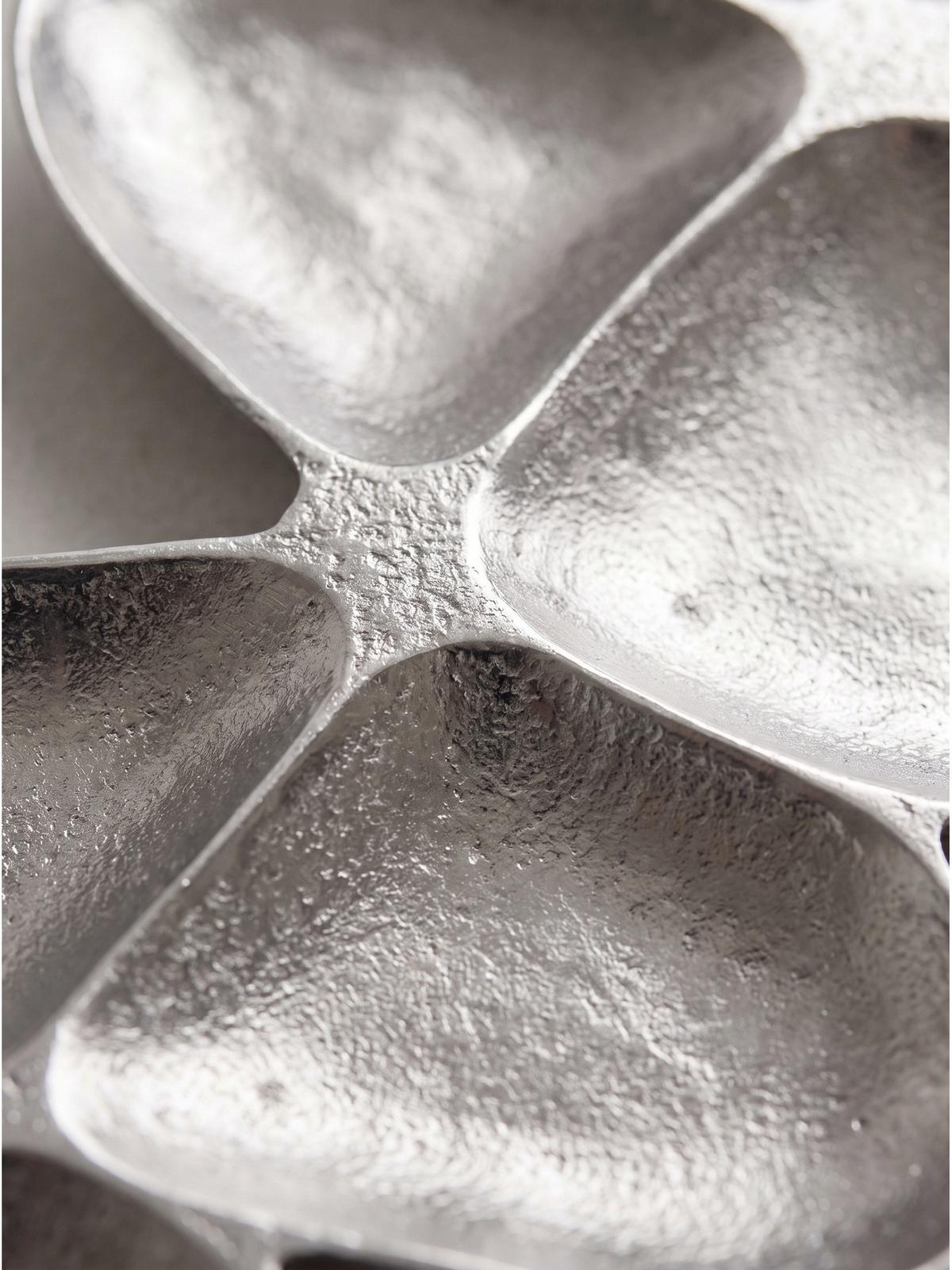 DEKOSCHALE NUMANA, Aluminium, handgefertigt, Silber, 60,5 x 17,5 x 3 cm - Silberfarben, Metall (3cm) - KADIMA DESIGN