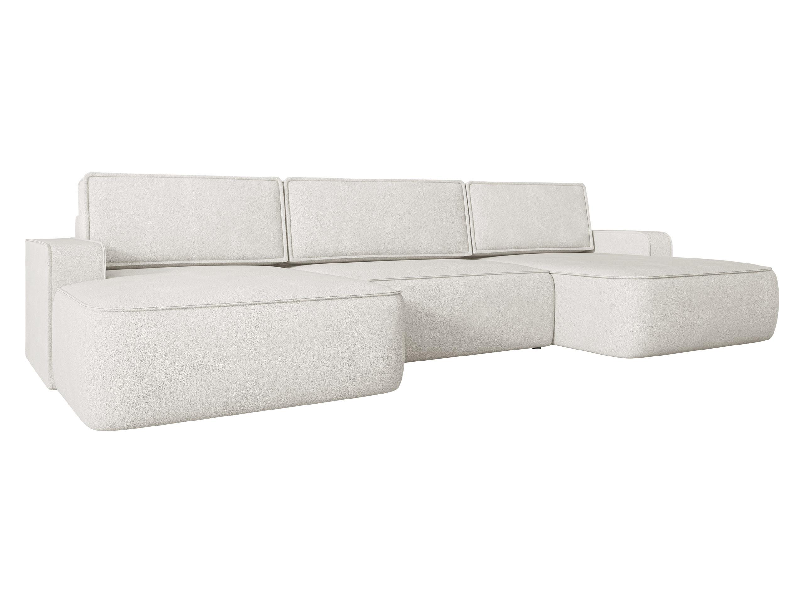 WOHNLANDSCHAFT Mono U - Creme/Schwarz, Holz/Kunststoff (364/87/168cm) - MIRJAN24