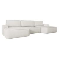 WOHNLANDSCHAFT Mono U - Creme/Schwarz, Holz/Kunststoff (364/87/168cm) - MIRJAN24