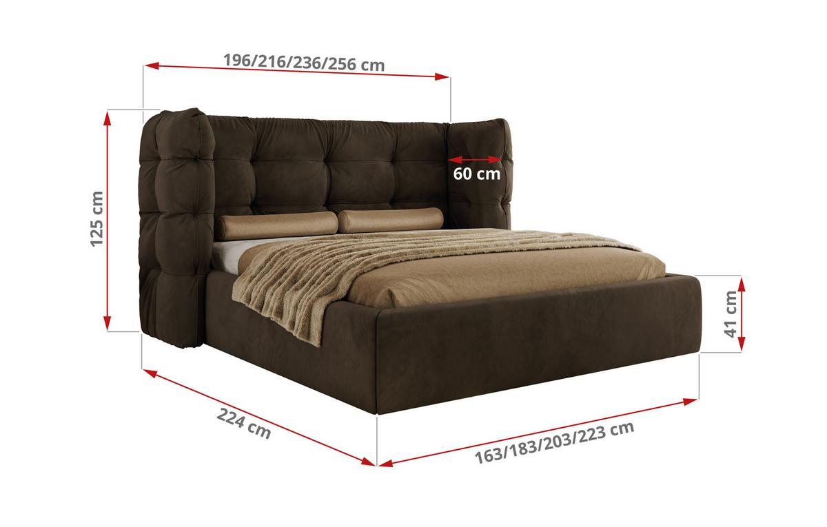POLSTERBETT FLONELLE CLASSIC 140/200 - Braun Velvet - ohne Matratze - Braun, Textil (140/200cm) - MKS