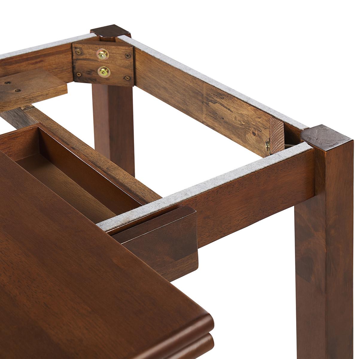 ESSTISCH 90-120/90/76 cm Dunkelbraun Rechteckig Masela - Dunkelbraun, Holz (90/120/76cm) - Beliani