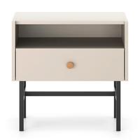 NACHTTISCH Divenos Greige 54 cm - Taupe/Goldfarben, Holzwerkstoff/Metall (54.8/52/39cm) - Selsey