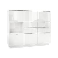 HIGHBOARD Metro Einsatz in Weiß Hochglanz - Weiß Hochglanz, Holzwerkstoff (153/123/37cm) - Vladon