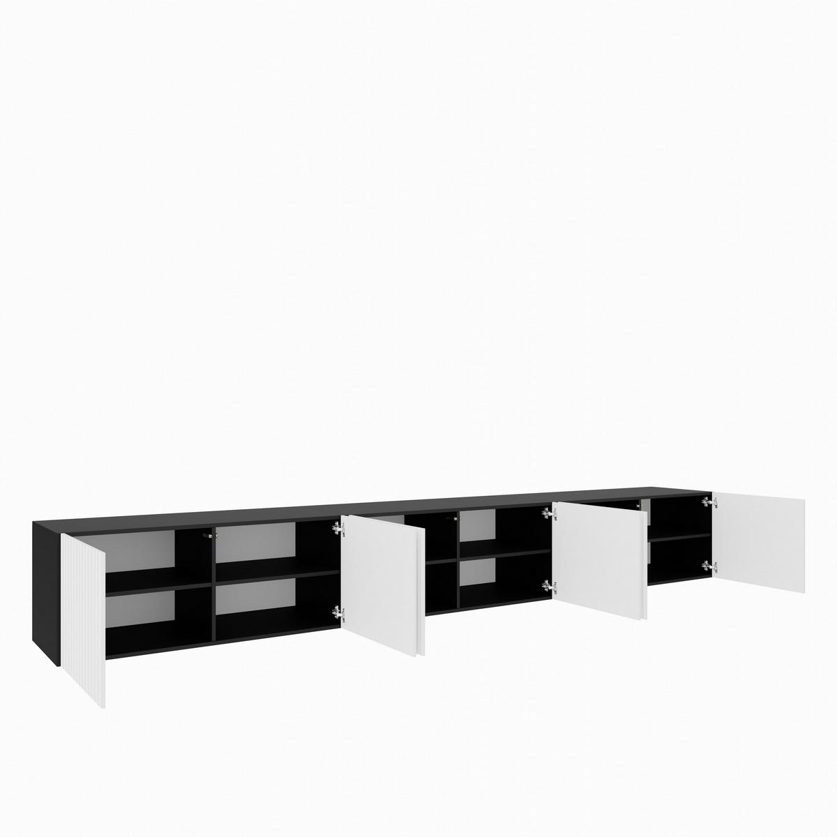 LOWBOARD LIVO 300/41/40 cm, Hängender TV-Schrank Anthrazit / Weiß - Anthrazit/Weiß, Holzwerkstoff (300/41/40cm) - MASSENO