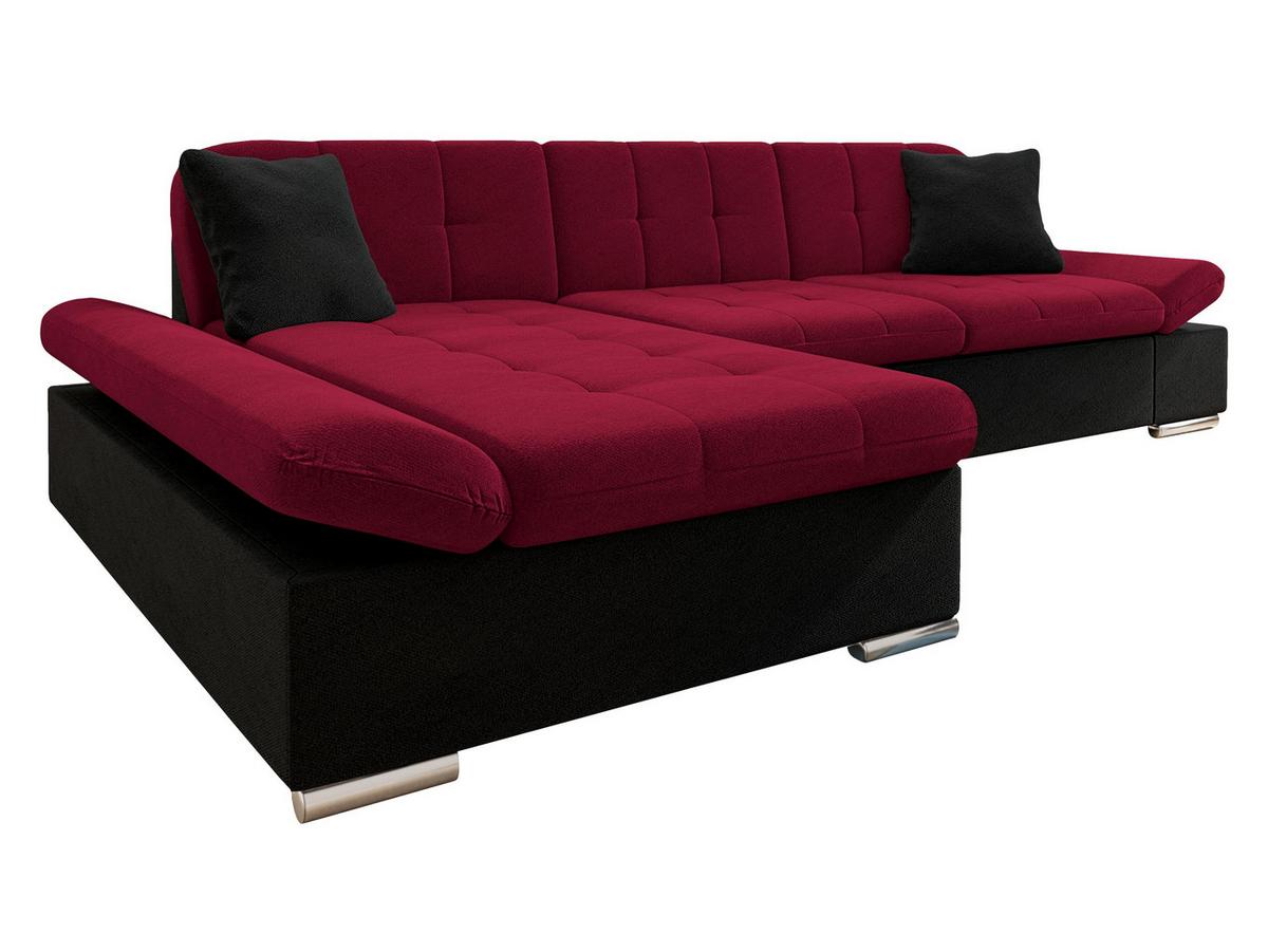 ECKSOFA Montana, Seite: Links - Rot/Schwarz, Holz/Textil (278/161cm) - MIRJAN24
