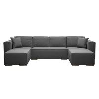 WOHNLANDSCHAFT Vinoria Grau 327/180/82 cm mit Schlaffunktion - Chromfarben/Grau, Textil/Metall (327/82/180cm) - AX Living