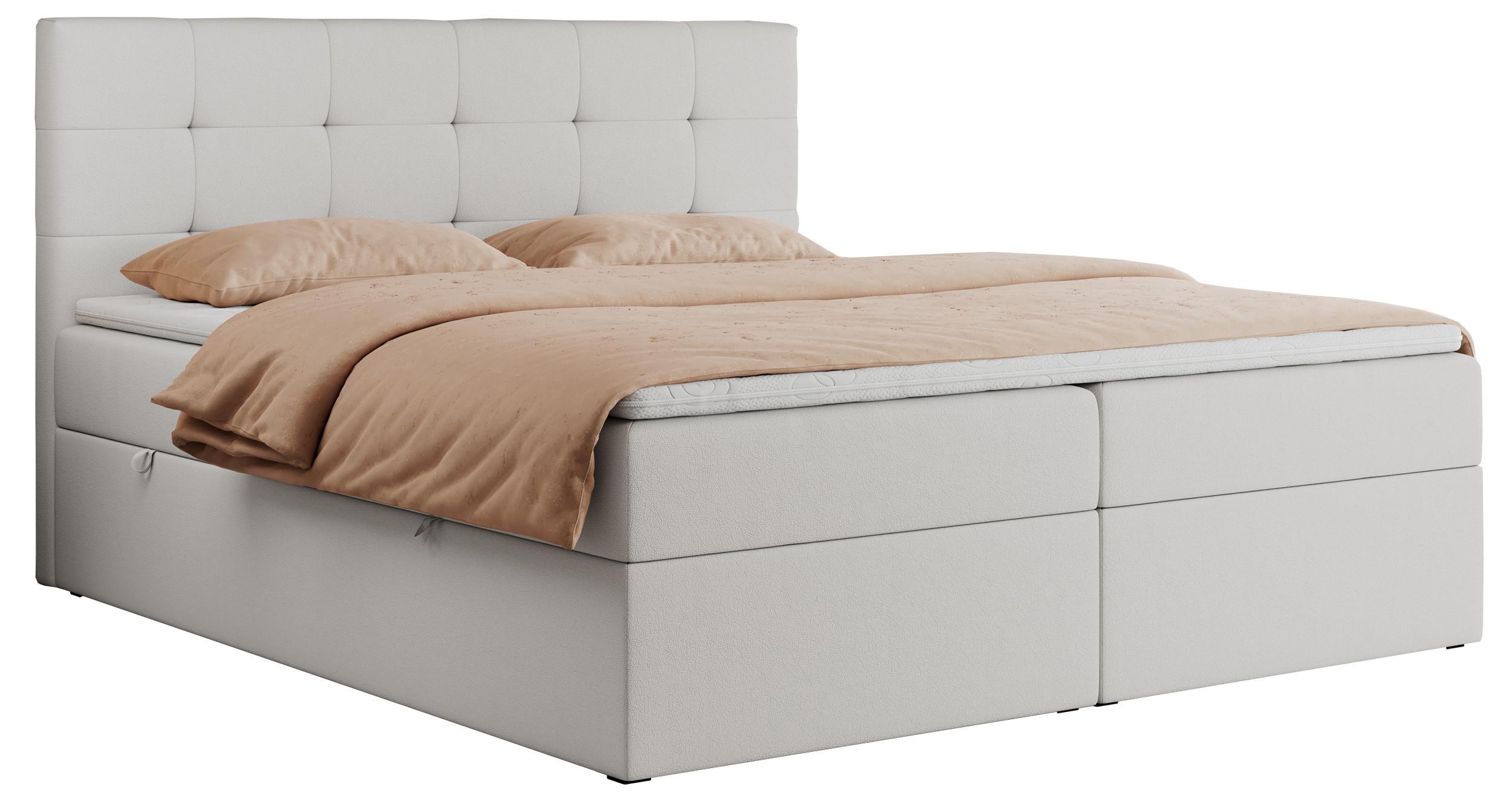 BOXBETT CENTO 160/200 Weiß Kunstleder - H4 - Weiß, Holz/Textil (160/200cm) - MKS