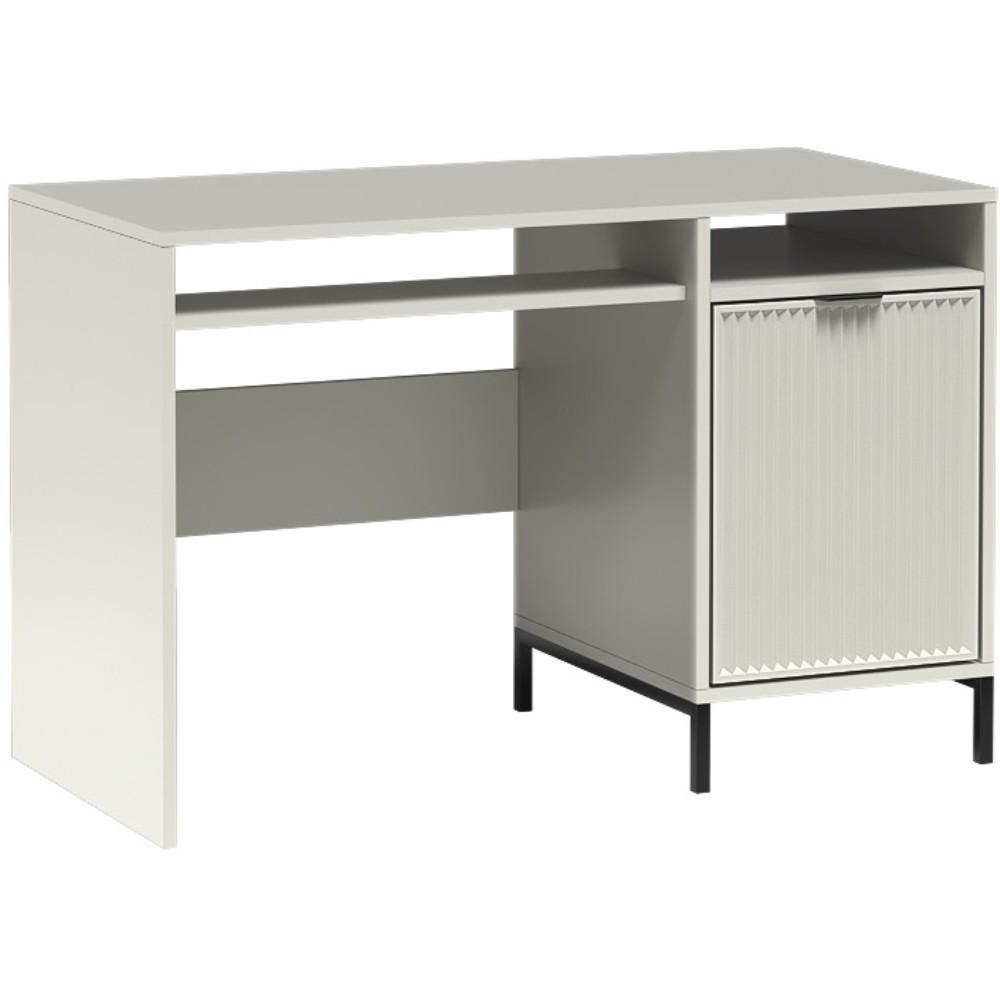SCHREIBTISCH Linna mit ein Tür kaschmir 120 cm - Kaschmir/Schwarz, Holzwerkstoff/Metall (58/120/78cm) - Beautysofa