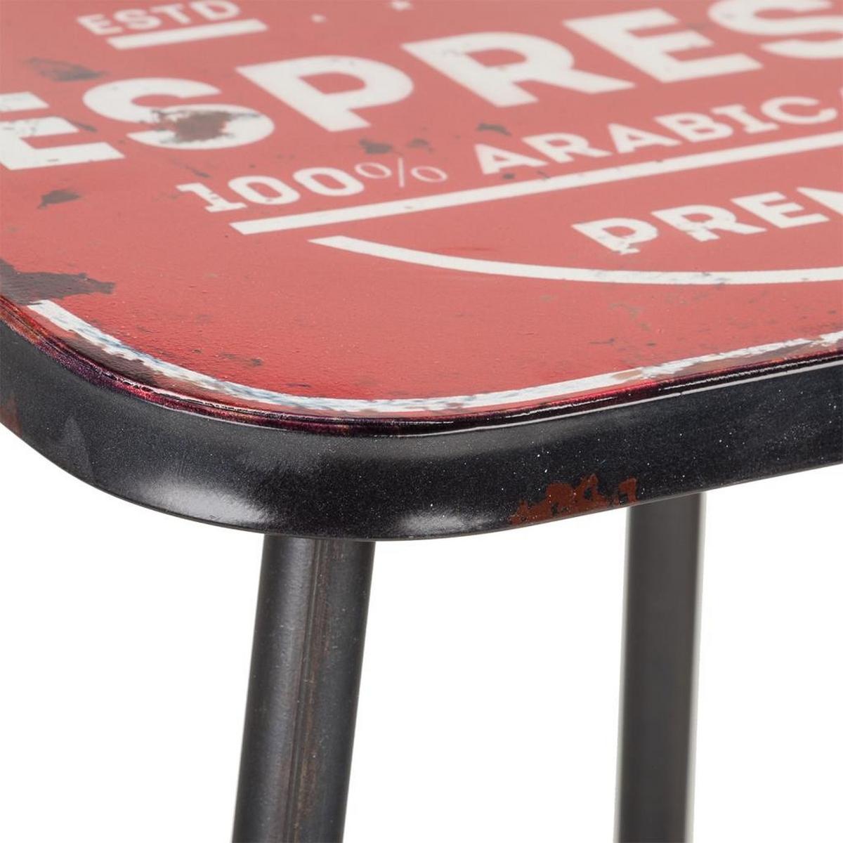 HOCKER aus Metall, rot, 38x45cm - Rot, Metall (38/45/38cm) - Wanderlust
