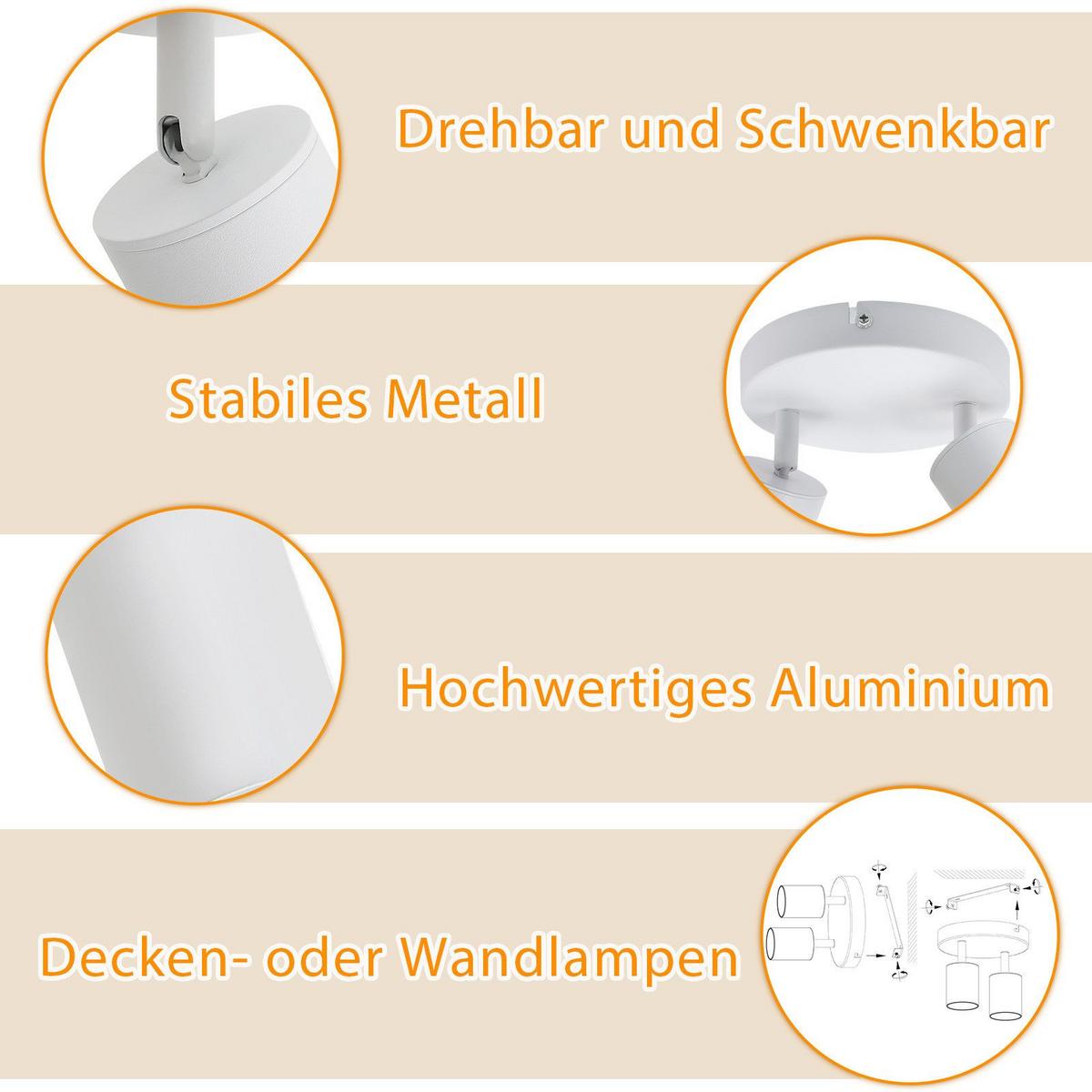 STRAHLER Belohnung 2-flammig 15/15/14.4 cm - Weiß, Metall (15/15/14.4cm) - ZMH