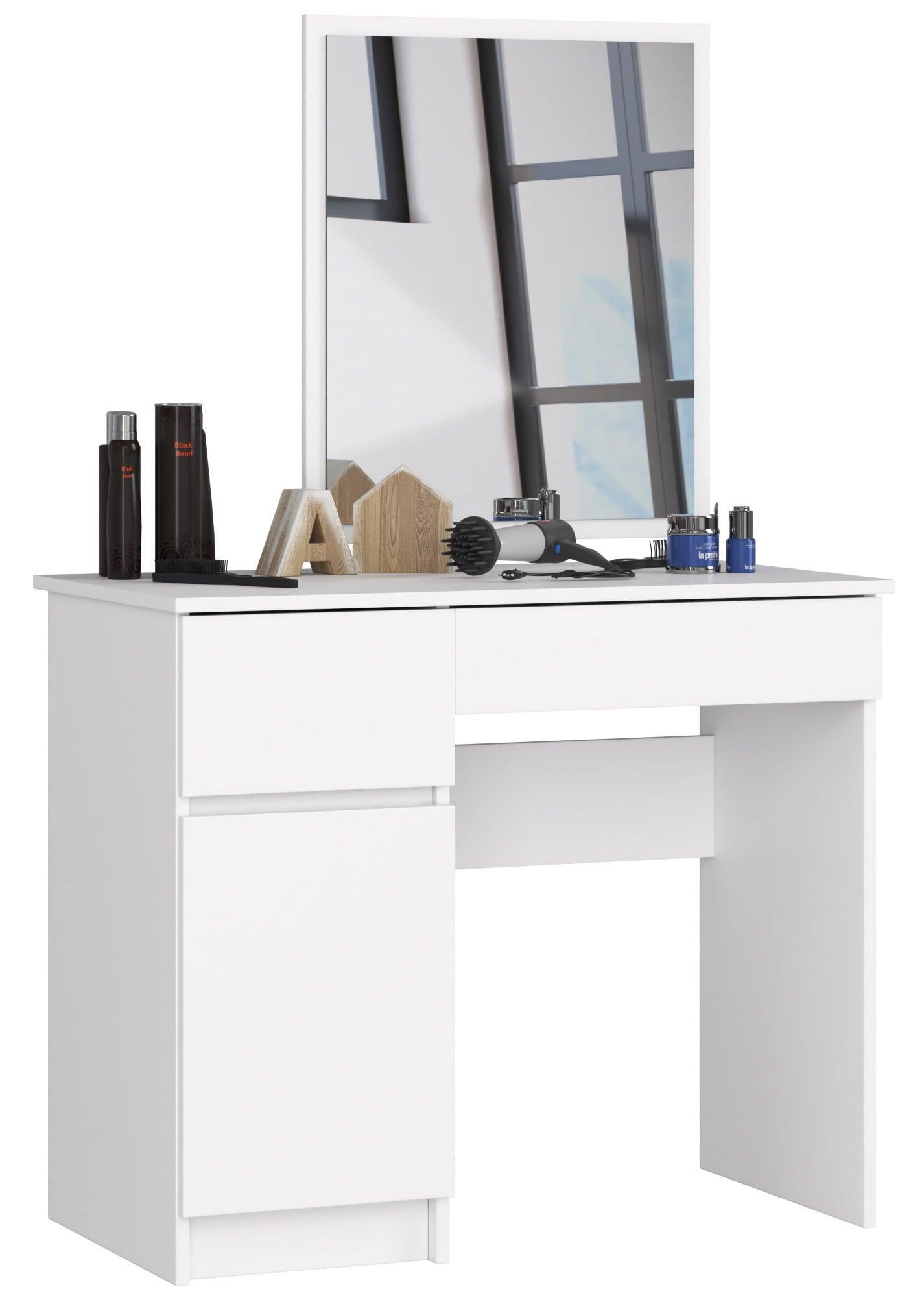 SCHMINKTISCH mit Spiegel - Weiß, Holzwerkstoff (90/142/50cm) - RAUMHIRSCH FURNITURE
