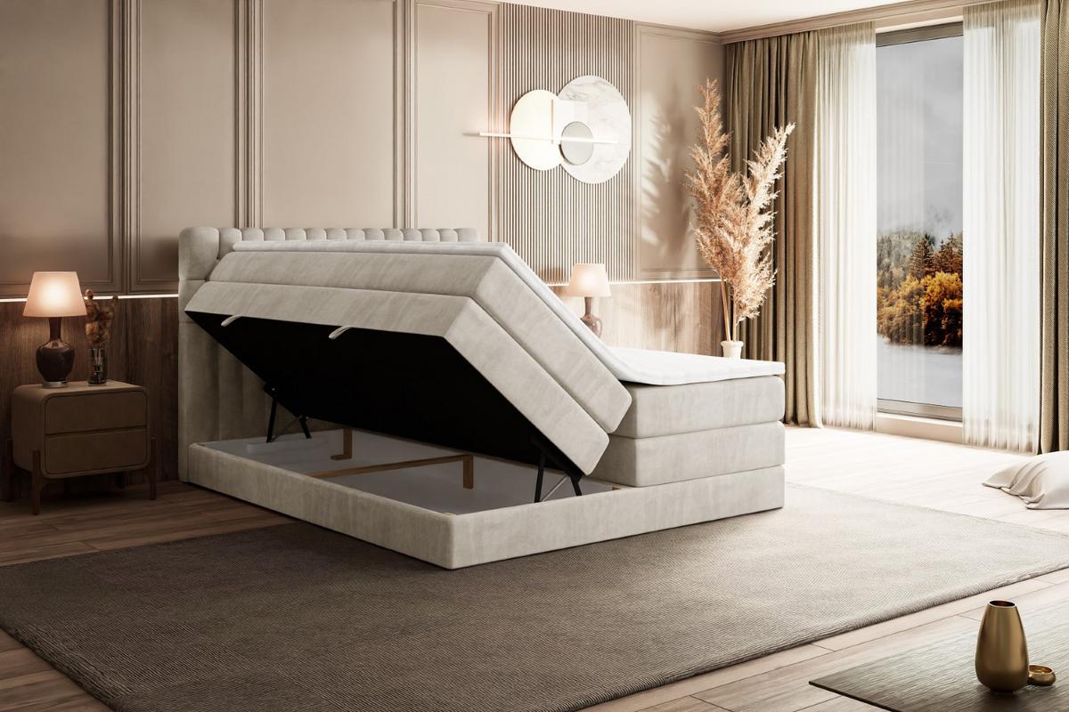 BOXSPRINGBETT SERENE KING - 120 x 200 - H3/H4 - Ecru - Ecru, Holzwerkstoff (120/200cm) - ALTDECOR