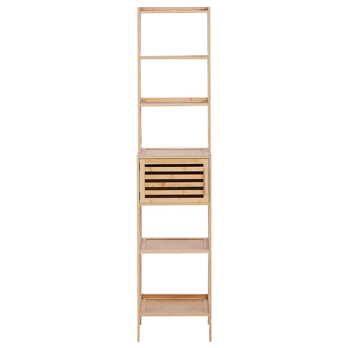 REGAL Bambusholz Hellbraun Lehi - Hellbraun, Holz (36/160/30cm) - Beliani