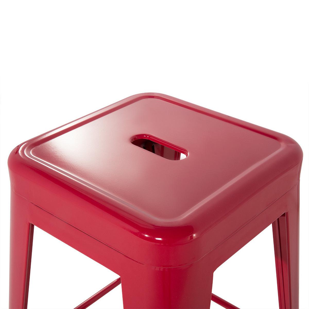 HOCKER 2er-Set Metall Rot Cabrillo - Rot, Metall (42/60/42cm) - Beliani
