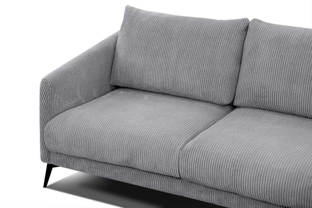 SOFA VILT 2,5-Sitzer, hellgrau - Hellgrau/Schwarz, Holzwerkstoff/Textil (202/89/94cm) - Wozimo